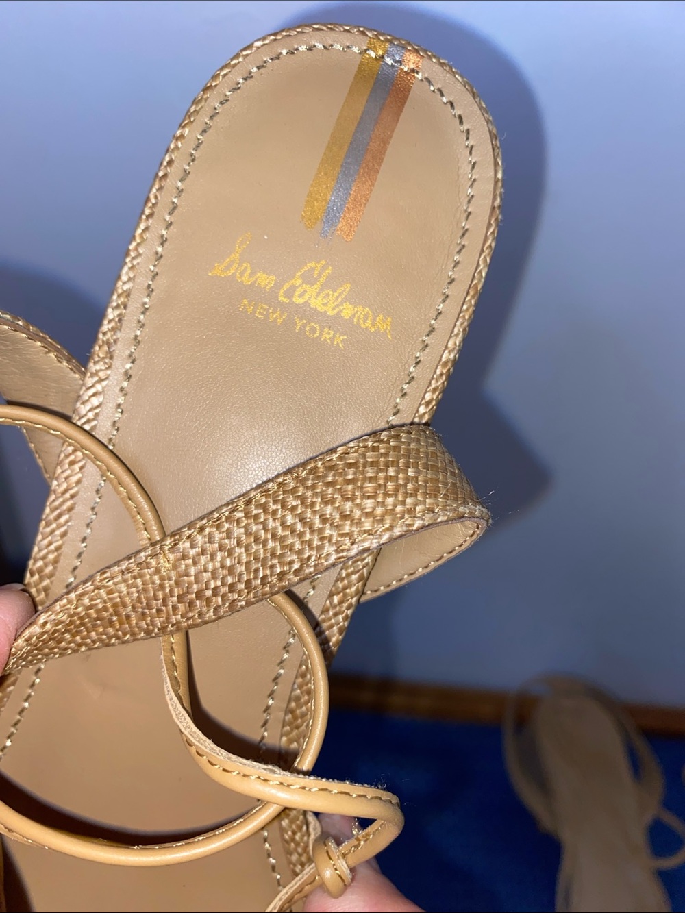 EUC Sam Edelman Walda beaded block heel sandals, sz. 8 - Picture 8 of 10